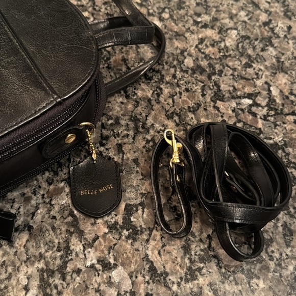 Belle Rose black mini satchel bag with strap EUC - Picture 11 of 14